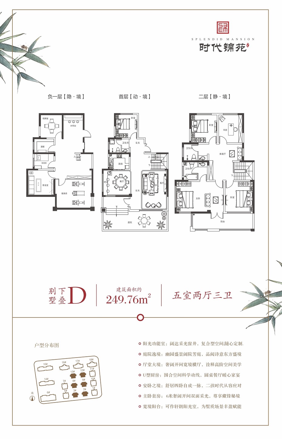 飛天時(shí)代錦苑別墅下疊五室兩廳三衛(wèi)249.76平方